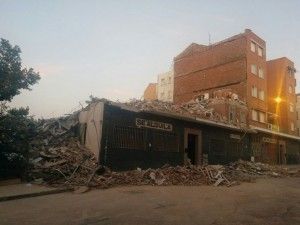 Plataforma afectados por el derrumbe