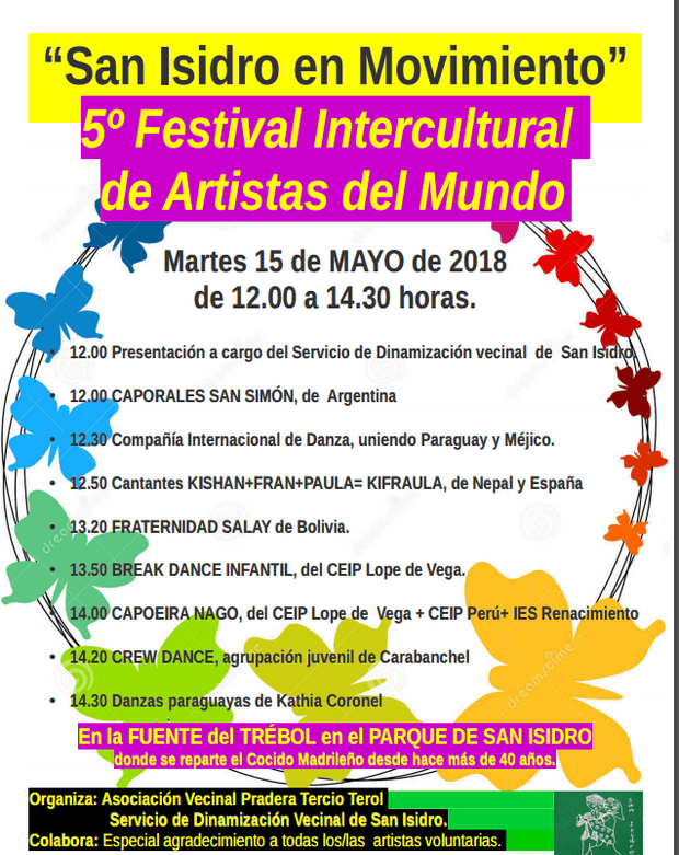 5º FESTIVAL INTERCULTURAL DE ARTISTAS DEL MUNDO,SAN ISIDRO EN MOVIMIENTO