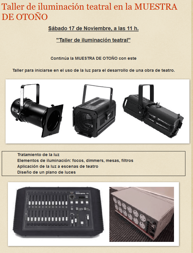 taller iluminacion LA IMPRENTA